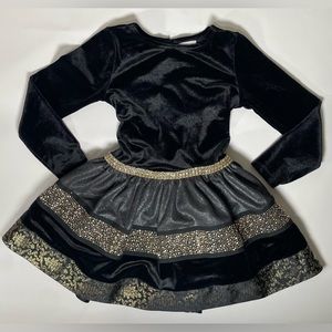 Sweet Heart Rose Black Velvet Dress